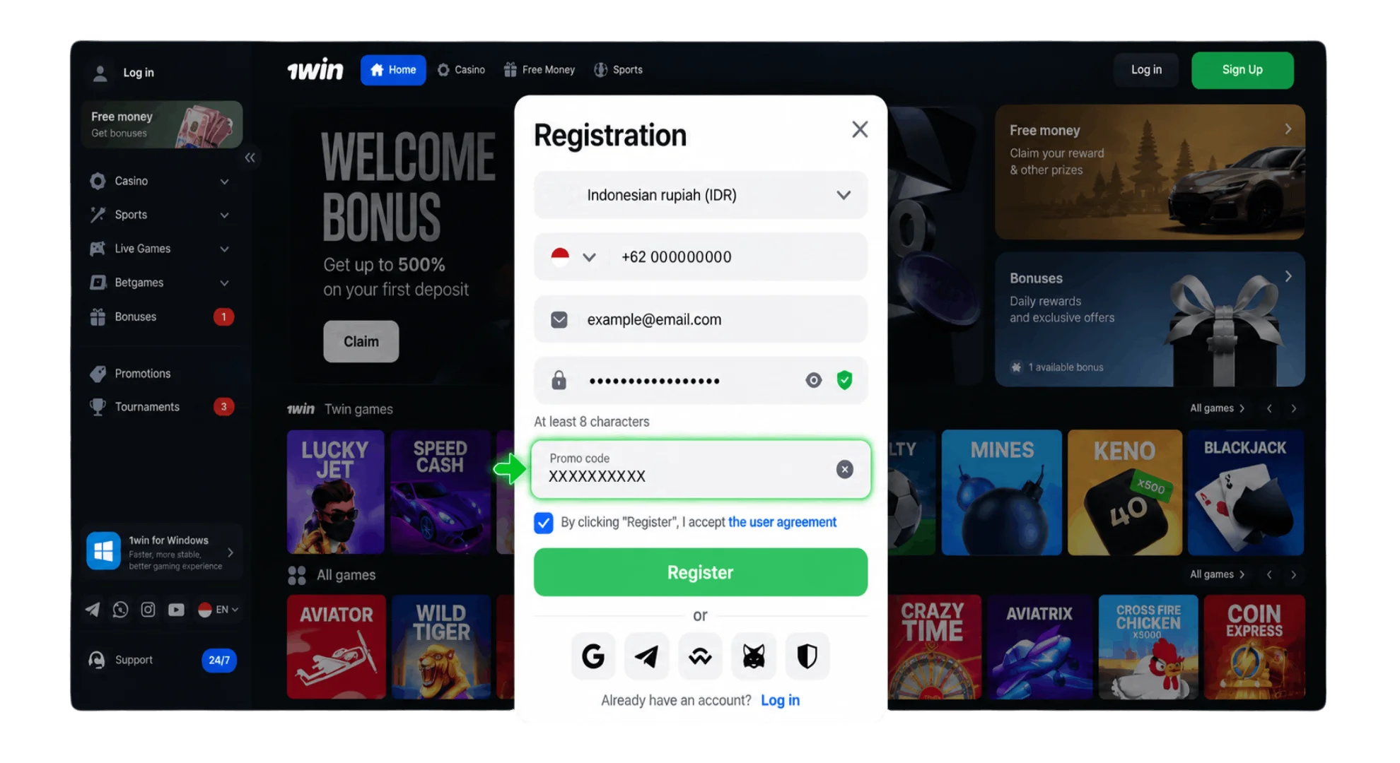 Add a promo code (optional)