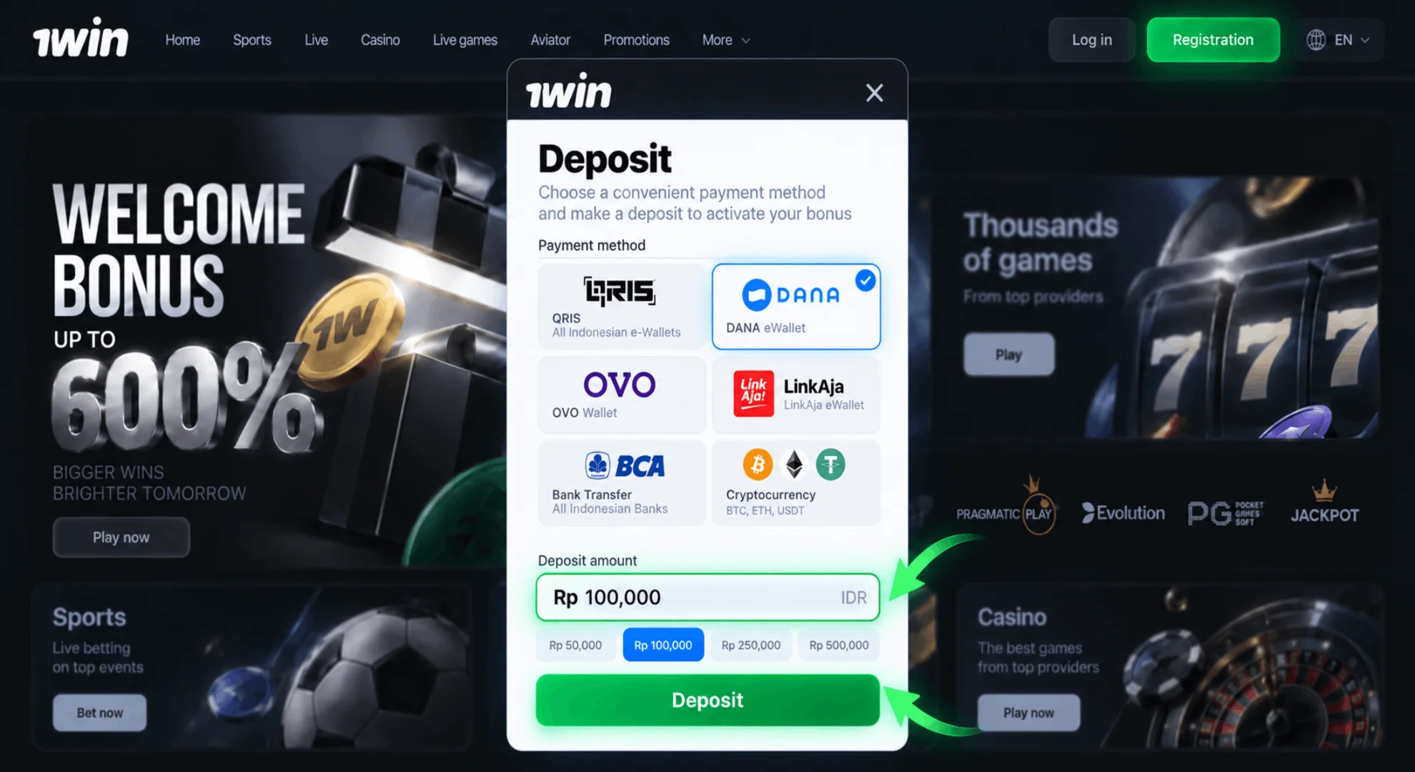 Make a qualifying deposit