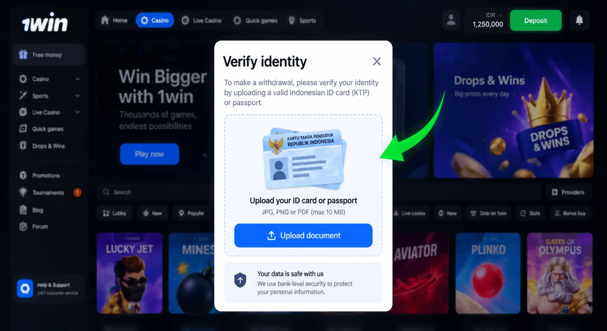 Complete identity verification if prompted